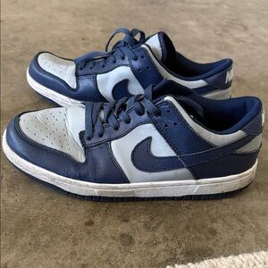 Nike Men’s Navy and Light Gray Low-Top Sneakers - Swoosh Detail